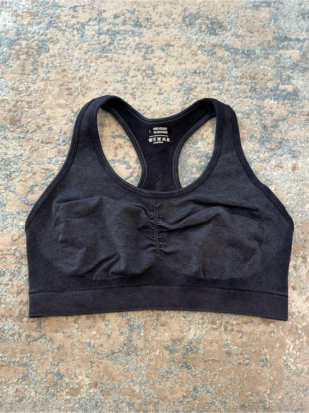 Seamless Racerback Sports Bra - Black